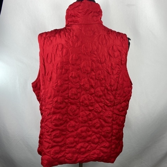 Christopher & Banks Red Embroidered Zippered Vest - Picture 3 of 10